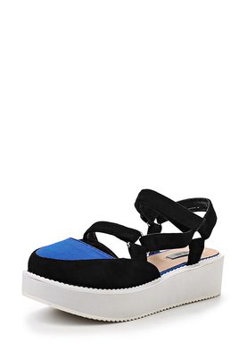 LOST INK  SOPHIE SPORTY METAL DETAIL FLAT SANDAL COBALT