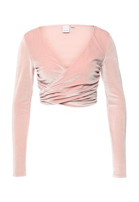 LOST INK  SHERBERT PINK VELVET CUT OUT CROP