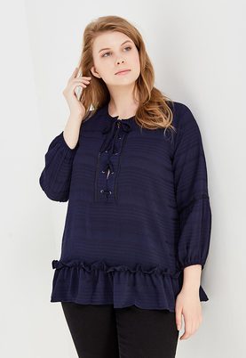 LOST INK PLUS  SMOCK TOP WITH LACE UP