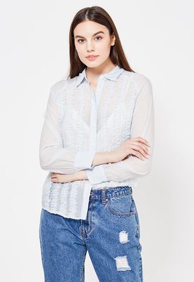 LOST INK  FRILL FRONT CHIFFON SHIRT