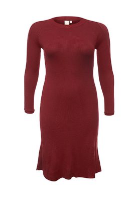 LOST INK PLUS  KNITTED DRESS WITH TWIST SLEEVE