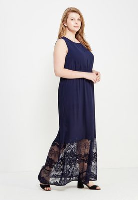 LOST INK PLUS  LACE HEM PLEATED MAXI